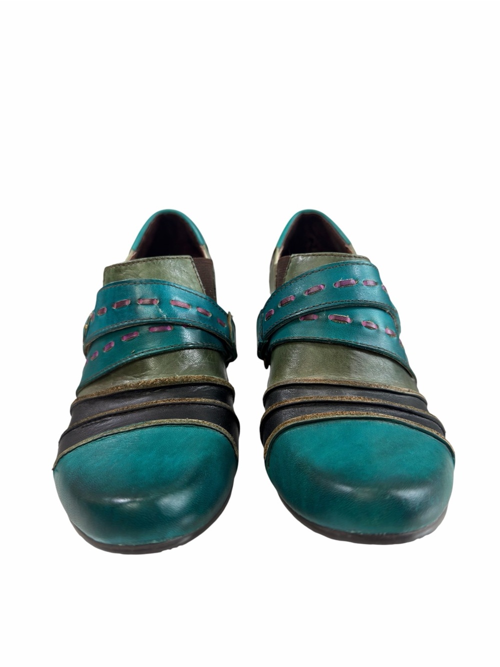 L’Artiste by Spring Step Wondrous Teal Green Leather Heel Oxfords Size US 6.5-7 - Picture 4 of 15